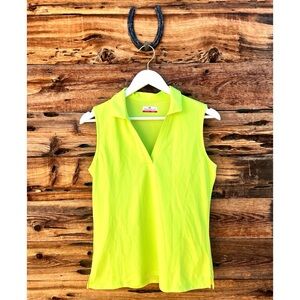 GRAND SLAM | Neon Yellow Women's Grand Slam Airflow Sleeveless Golf Polo Shirt M